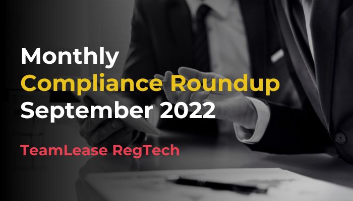 Monthly Compliance Roundup September 2022